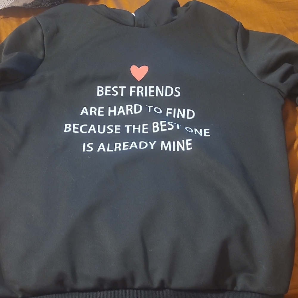 Kids Black Best Friends Hoodie